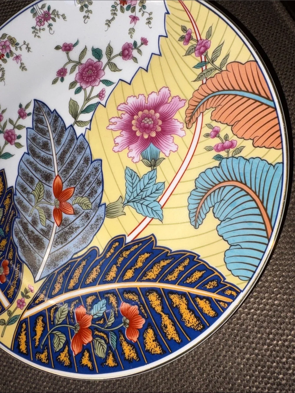 Vint Tobacco Leaf Decorative Floral Serving Platter FINE CHINA 25 each